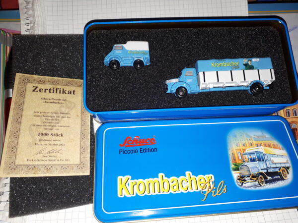 SCHUCO KROMBACHER SET,UNIMOG 401/KRUPP PRITSCHE PLANE 1:87