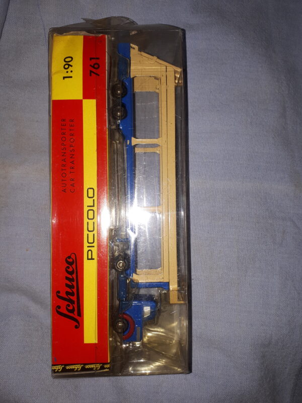 SCHUCO KRUPP AUTOTRANSPORTER BLAU/ROT/BEIGE