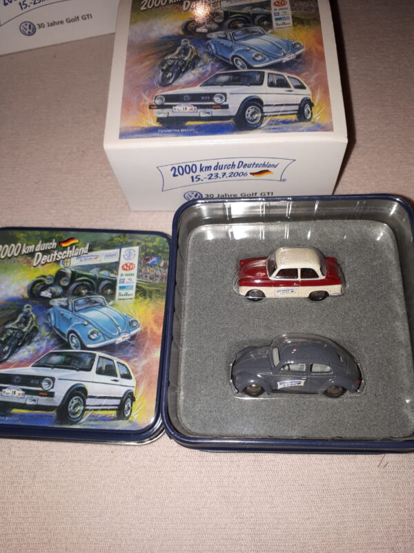 BUB BUBMOBIL EXCLUSIV SET „2000KM DURCH DEUTSCHLAND 2006“ VW KÄFER, TRABANT P50, 1:87