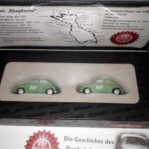 SCHUCO PICCOLO SET “ DAEPFERLE“ 2 x BREZELKÄFER FAHRER, STRAHLE/SPINGLER 1:90