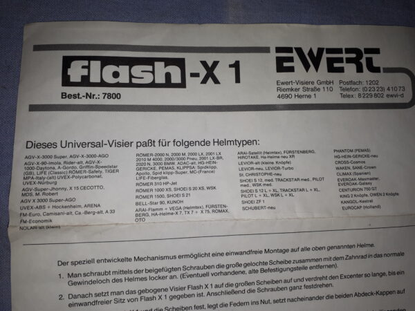 EWERT/ FLASH-X1 VISIER DIVERSE HELME