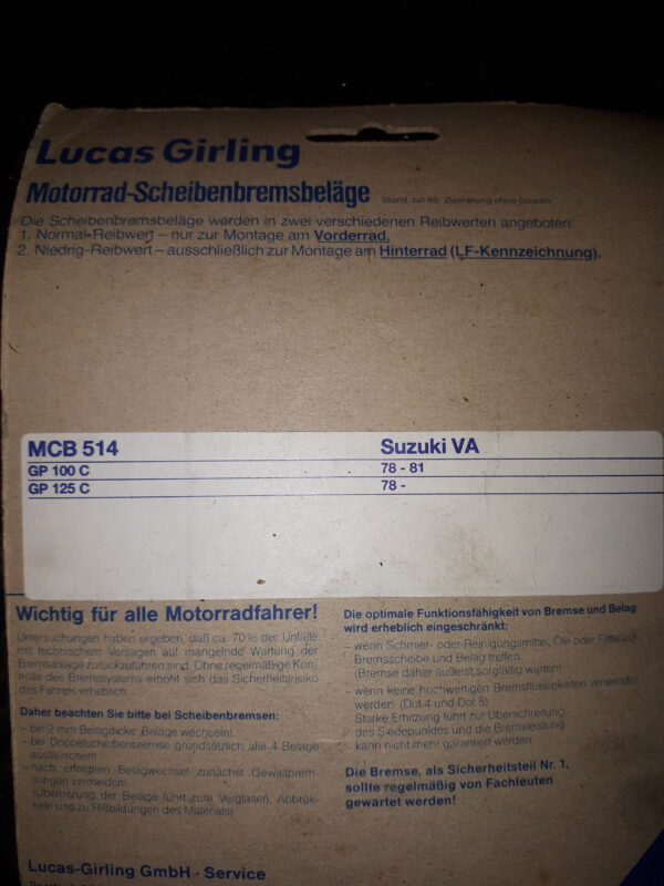 GIRLING MCB 514 z.B.Suzuki