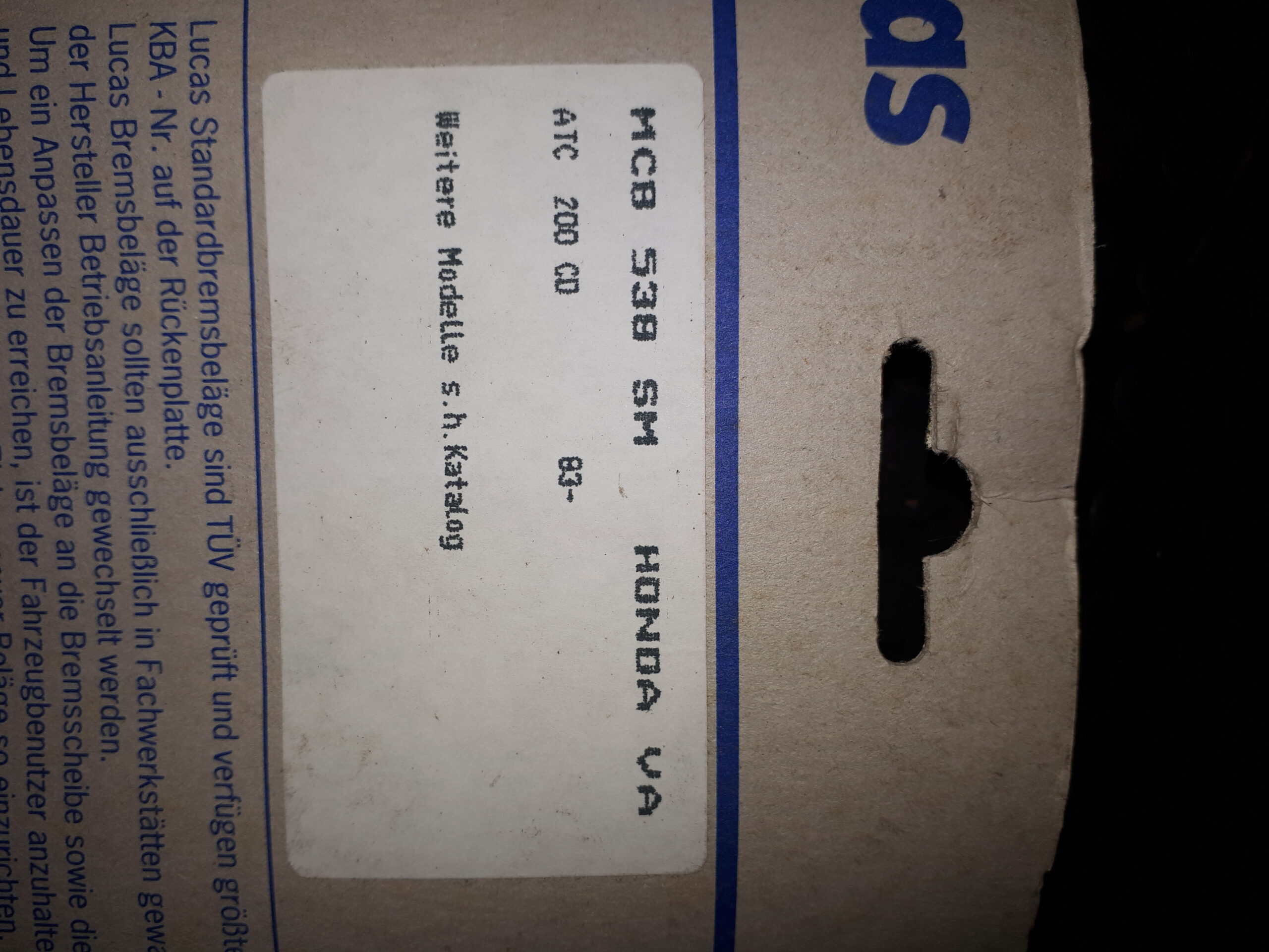 GIRLING MCB538SM ,z.B. HONDA ATC200CD ect.