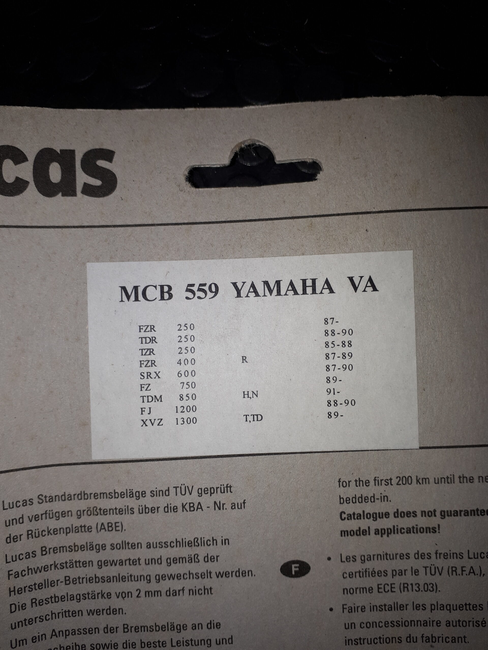 GIRLING MCB559, YAMAHA