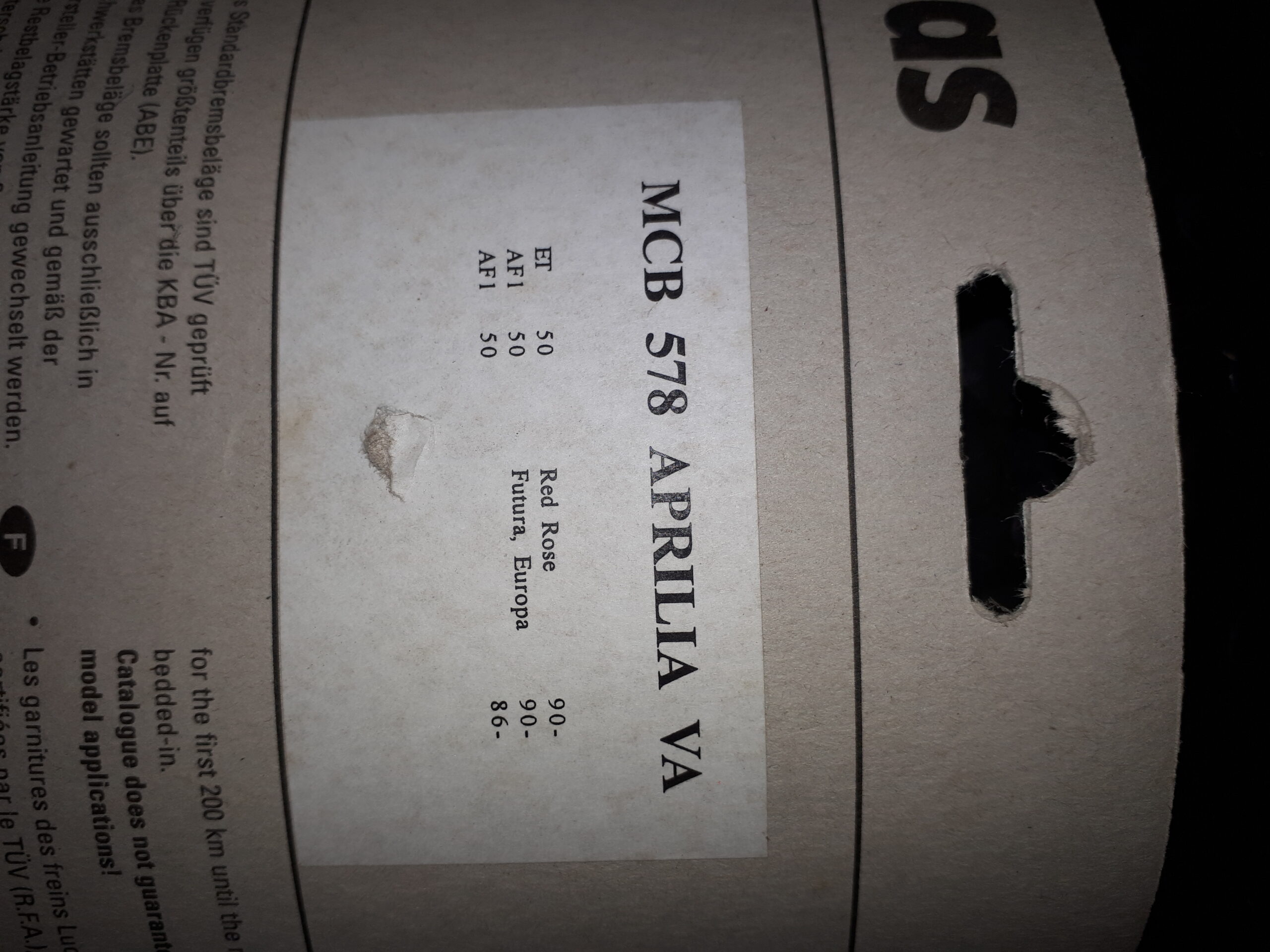 GIRLING MCB578 APRILIA