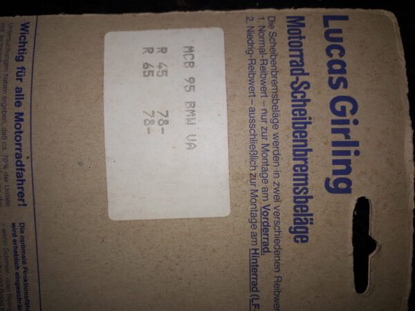 GIRLING MCB95 MIT ABE, BMW R45/R65