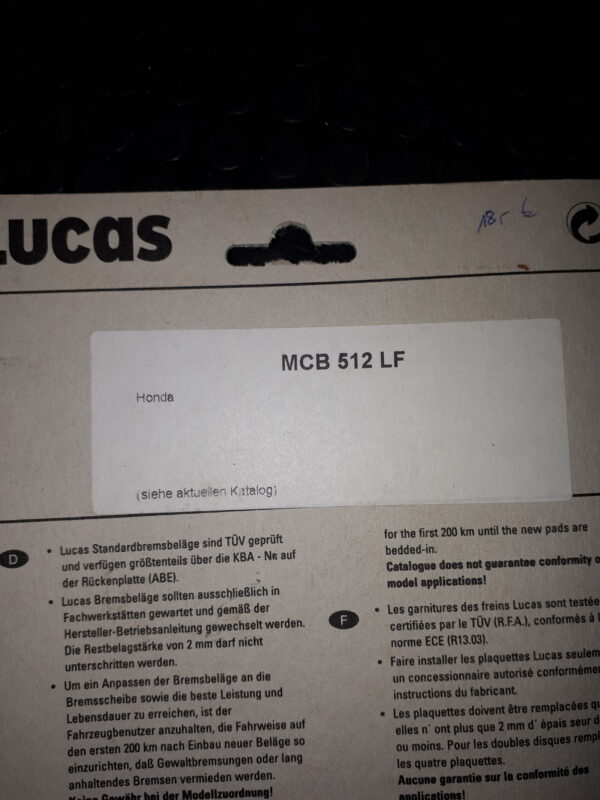GIRLING MCB512LF, HONDA