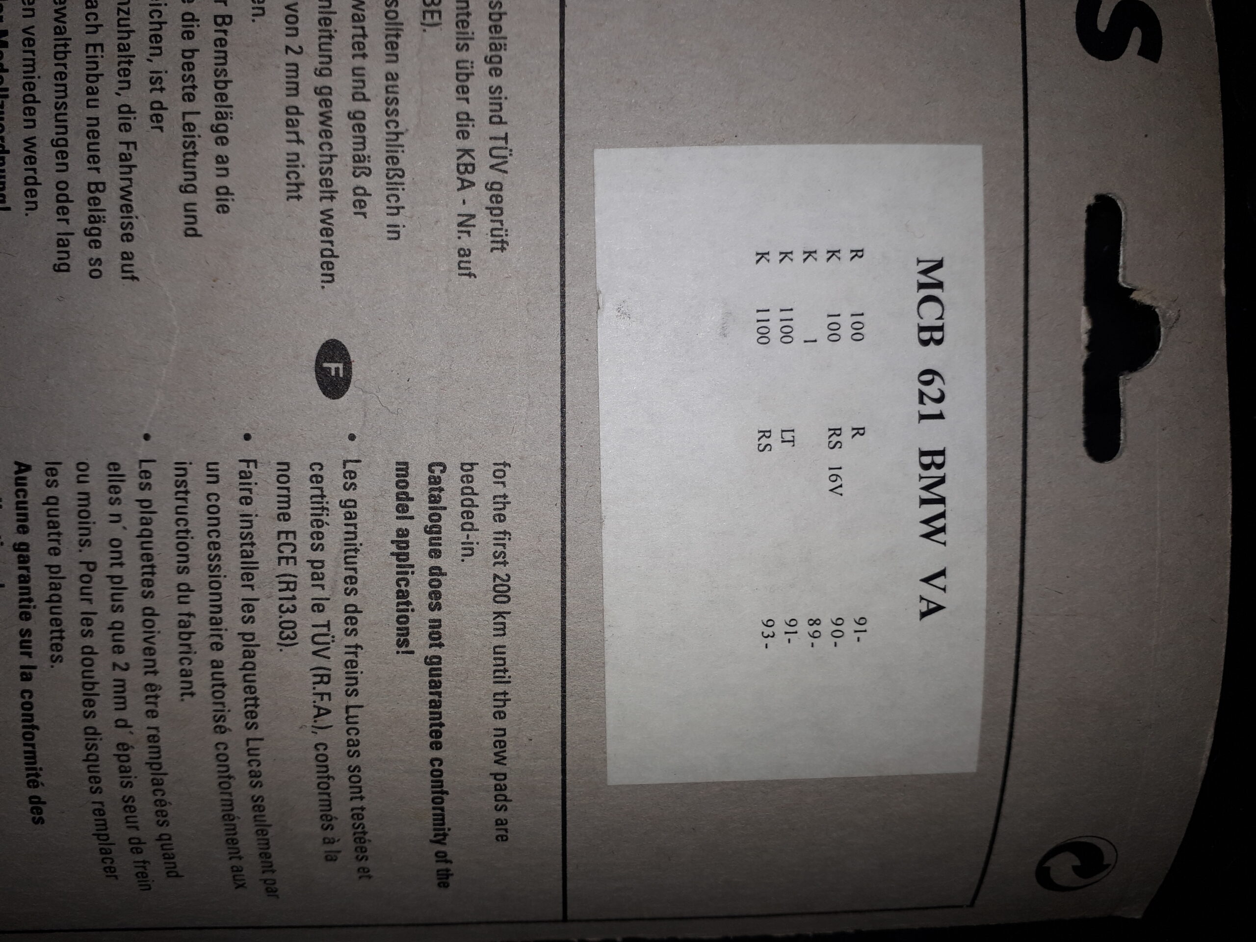 GIRLING MCB621 MIT ABE, BMW