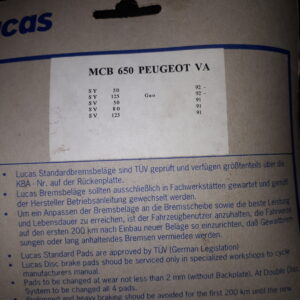GIRLING MCB650, PEUGEOT
