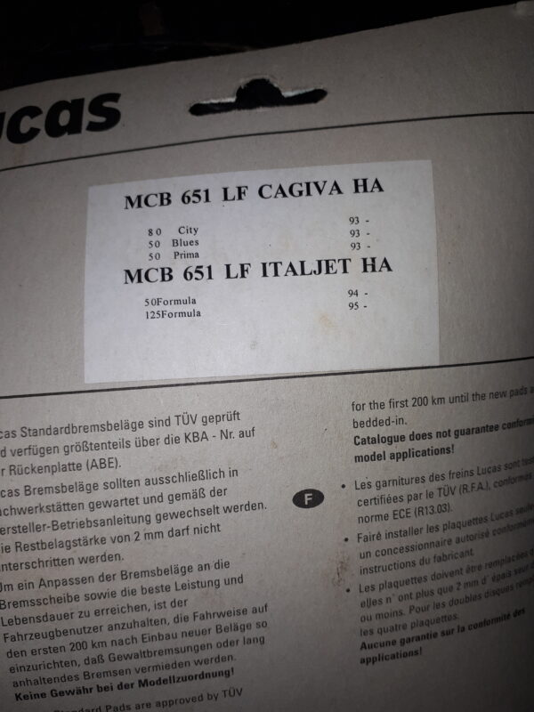 GIRLING MCB651LF, CAGIVA, ITALJET
