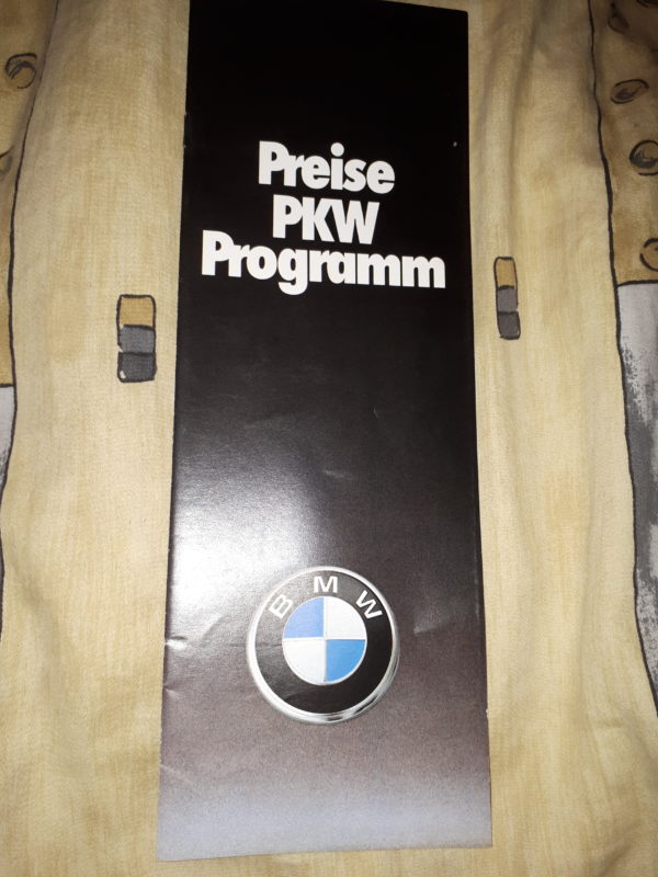 BMW PREISE PKW PROGRAMM 21.MÄRZ 1977