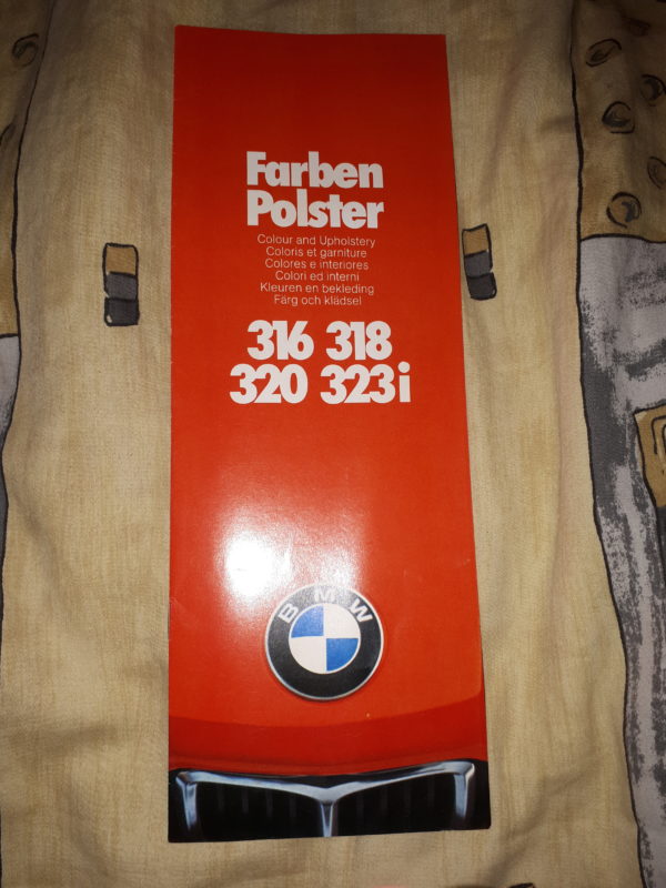BMW 316.318.320,323i PROSPEKT 1/1978 MIT FARBEN POLSTERN