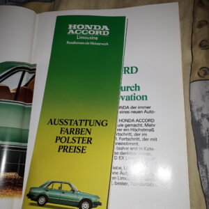 HONDA ACCORD LIMOUSINE MIT AUSSTATTUNG FARBEN POLSTER UND PREISE PROSPEKT 12/1979