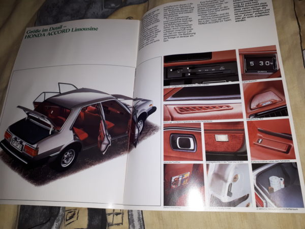 HONDA ACCORD LIMOUSINE MIT AUSSTATTUNG FARBEN POLSTER UND PREISE PROSPEKT 12/1979
