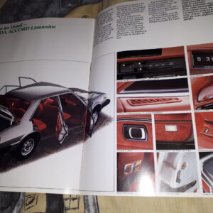 HONDA ACCORD LIMOUSINE MIT AUSSTATTUNG FARBEN POLSTER UND PREISE PROSPEKT 12/1979