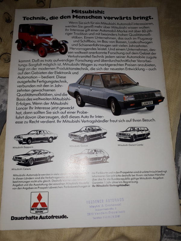 MITSUBISHI LANCER 1979