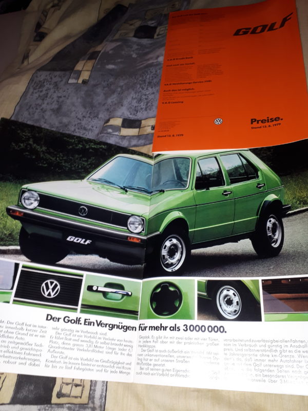 VW GOLF MIT PREISLISTE 13.8.1979