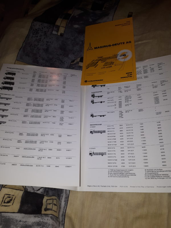 PROGRAMM ÜBERSICHT INLAND MAGIRUS DEUTZ 11/78