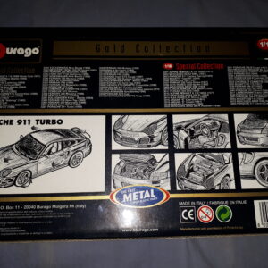 BURAGO GOLD EDITION PORSCHE 911 TURBO 1999,AUTO MOTOR SPORT VEREDELT NR.108,1:18