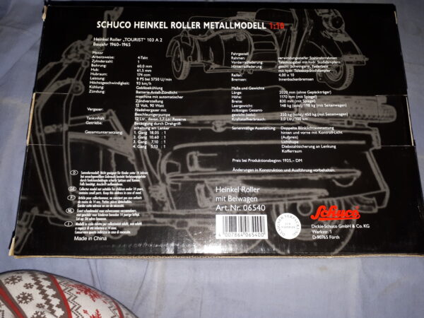 SCHUCO HEINKEL ROLLER MIT BEIWAGEN 1:10