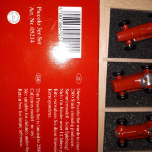 SCHUCO 3er SET 2/2003 GRAND PRIX RACER , MIDGET, MASERATI, 1:90,AUFLAGE 2500ST. HOLZKISTE