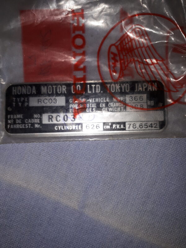 PLATE REG.NUMMER RC03