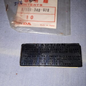 AUFKLEBER CAUTION SILBER MARK: AIR CLEANER