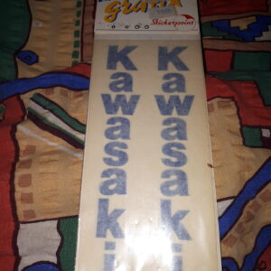 SCHRIFTZUG KAWASAKI BLAU GABELAUFKLEBER DOPPELT