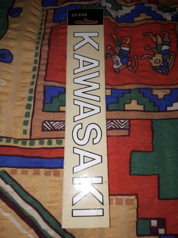 SCHRIFTZUG KAWASAKI WEIß MIT SCHWARZEM RAND