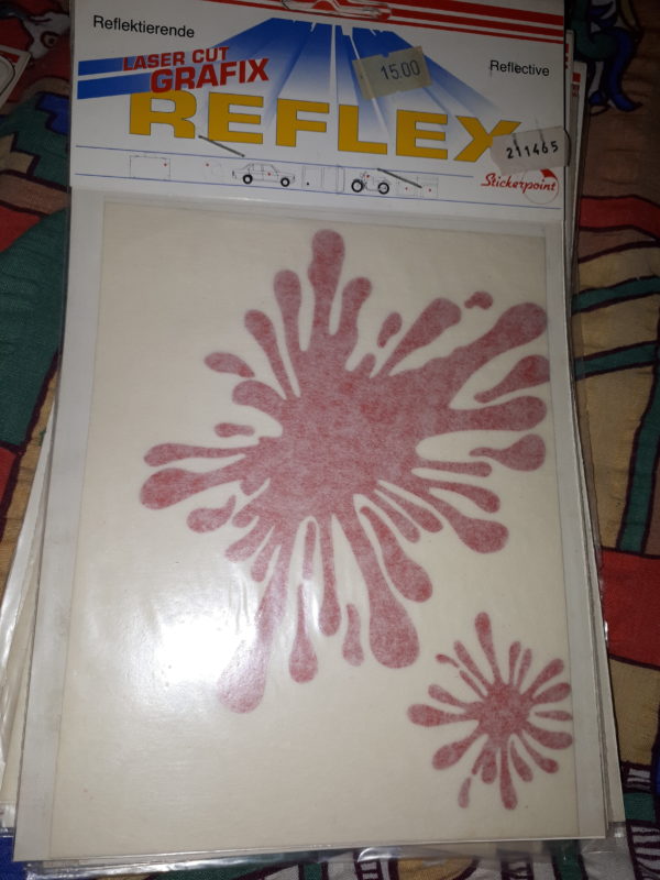 AUFKLEBER KLEKSE ROT REFLEKTIEREND