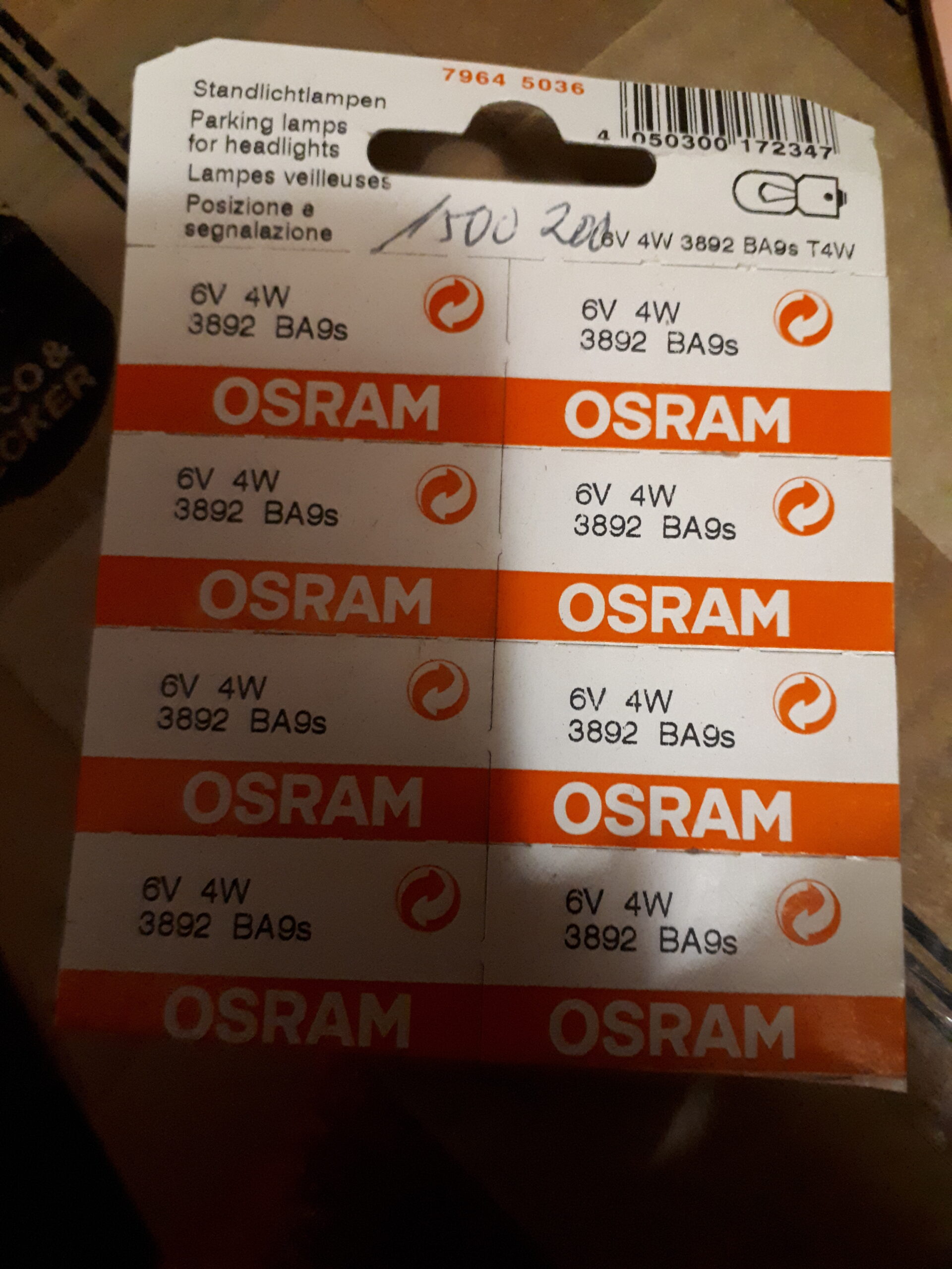 GLÜHBIRNE 6V4W OSRAM 3892