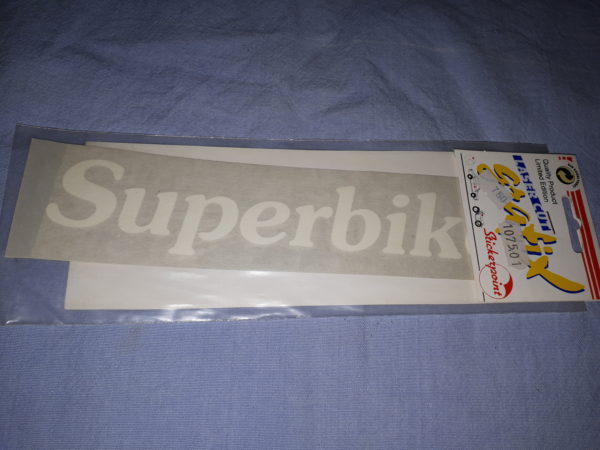AUFKLEBER SUPERBIKE WEIß WAAGERECHT