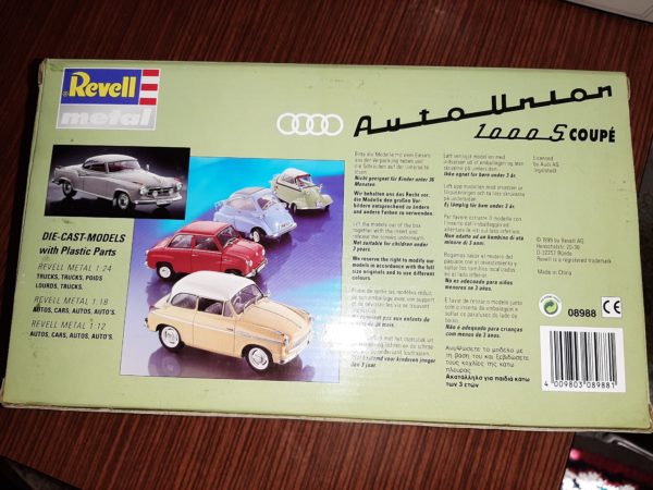 REVELL METAL AUTO UNION 1000S COUPE GRAU/GRÜN 1:18