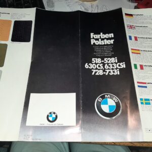 BMW FARBEN POLSTER 518-528i,630CS,633CSi,728-733i, 1/78