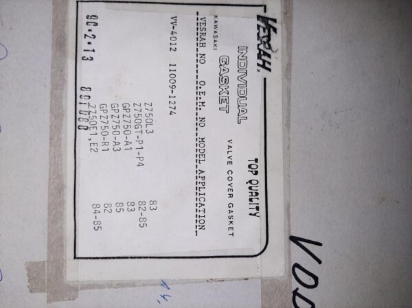 VENTILDECKELDICHTUNG Z750L3 ect.